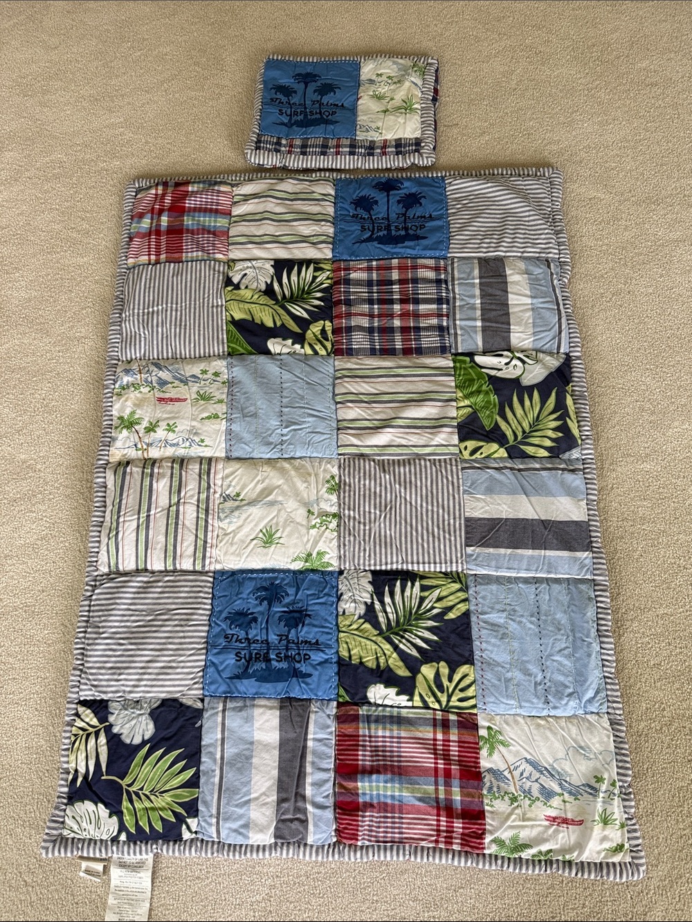 Pottery Barn Kids Patchwork Quilt in Blue, Green, Red